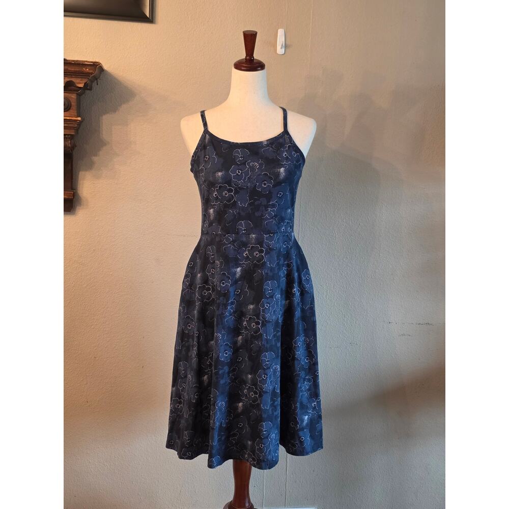 Pact Women's Organic Cotton Fit & Flare Floral Midi Dress SZ Large Athleisure
